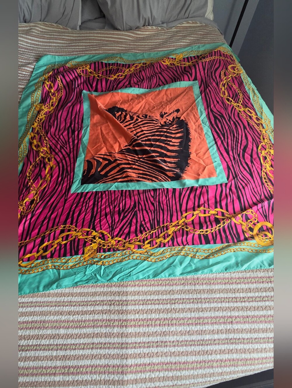 Vibrant Zebra Print Scarf Silence And Noise